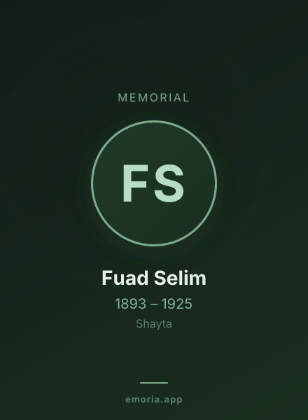 Memorial portrait of Fuad Selim