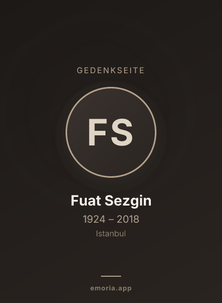 Gedenkportrait von Fuat Sezgin
