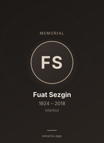 Memorial portrait of Fuat Sezgin