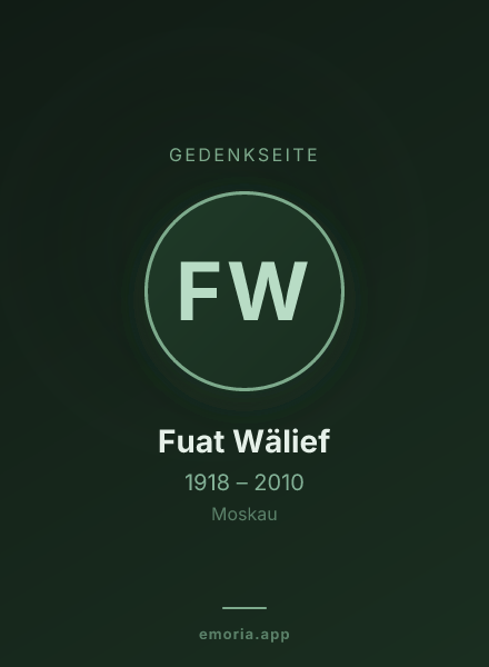 Gedenkportrait von Fuat Wälief