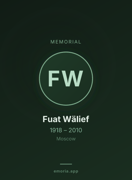 Memorial portrait of Fuat Wälief