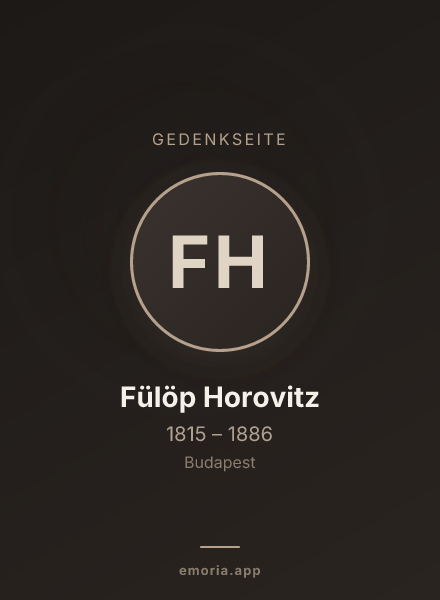 Gedenkportrait von Fülöp Horovitz