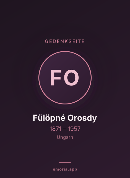 Gedenkportrait von Fülöpné Orosdy