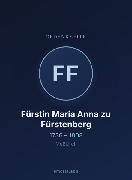Gedenkportrait von Fürstin Maria Anna zu Fürstenberg