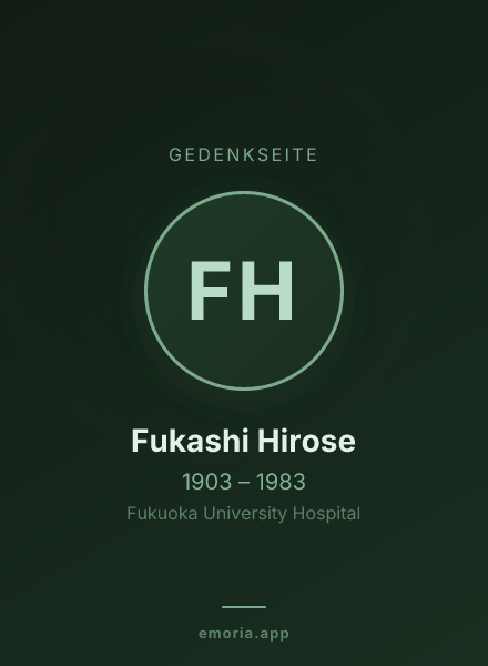 Gedenkportrait von Fukashi Hirose