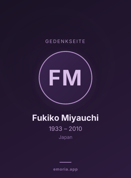Gedenkportrait von Fukiko Miyauchi