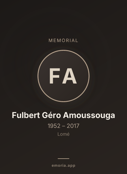 Memorial portrait of Fulbert Géro Amoussouga