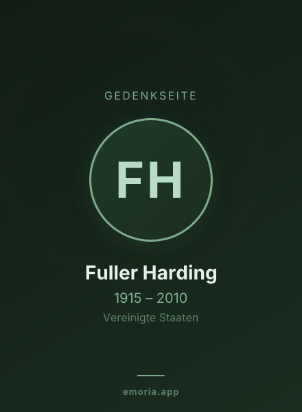 Gedenkportrait von Fuller Harding