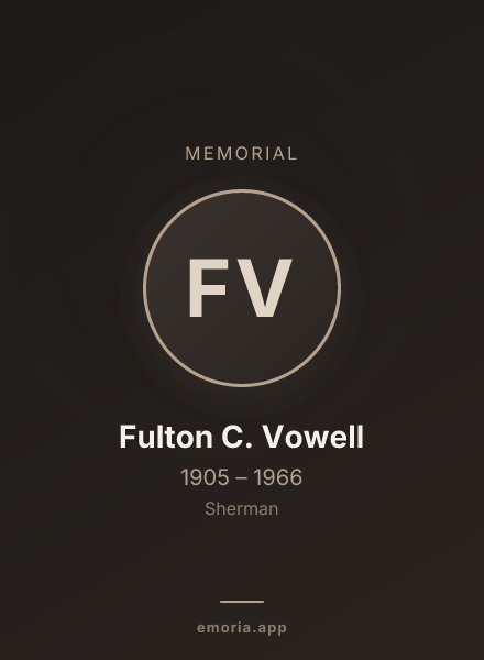 Memorial portrait of Fulton C. Vowell