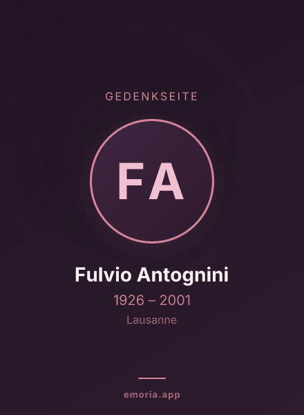 Gedenkportrait von Fulvio Antognini