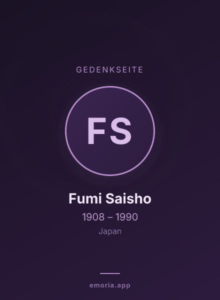 Gedenkportrait von Fumi Saisho