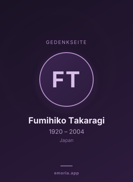 Gedenkportrait von Fumihiko Takaragi