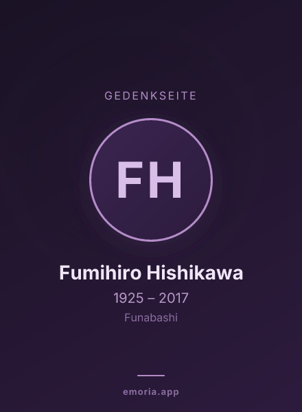 Gedenkportrait von Fumihiro Hishikawa