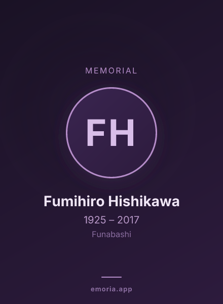 Memorial portrait of Fumihiro Hishikawa