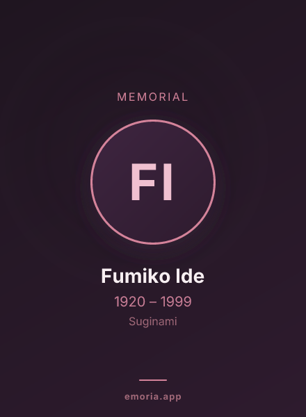 Memorial portrait of Fumiko Ide