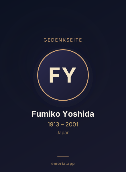 Gedenkportrait von Fumiko Yoshida