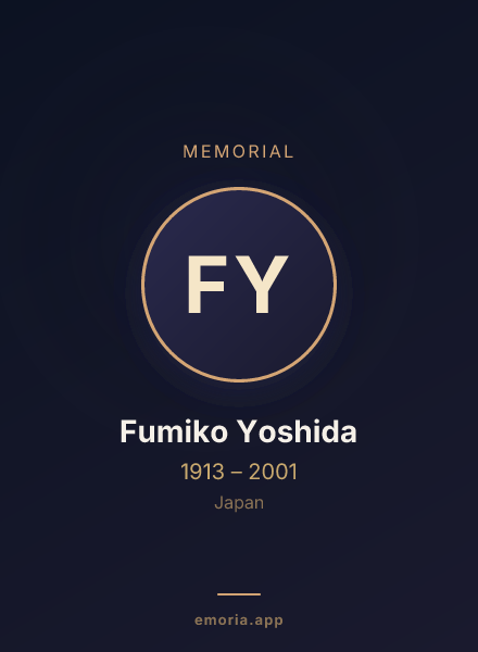 Memorial portrait of Fumiko Yoshida
