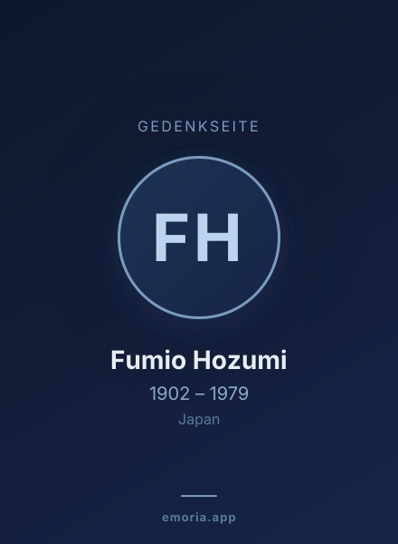Gedenkportrait von Fumio Hozumi