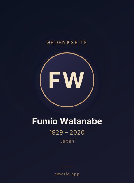 Gedenkportrait von Fumio Watanabe