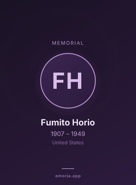 Memorial portrait of Fumito Horio
