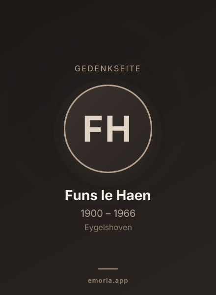 Gedenkportrait von Funs le Haen