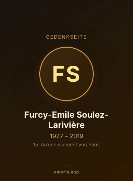Gedenkportrait von Furcy-Emile Soulez-Larivière