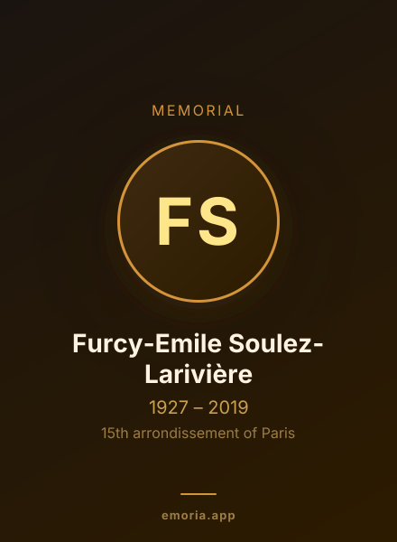 Memorial portrait of Furcy-Emile Soulez-Larivière