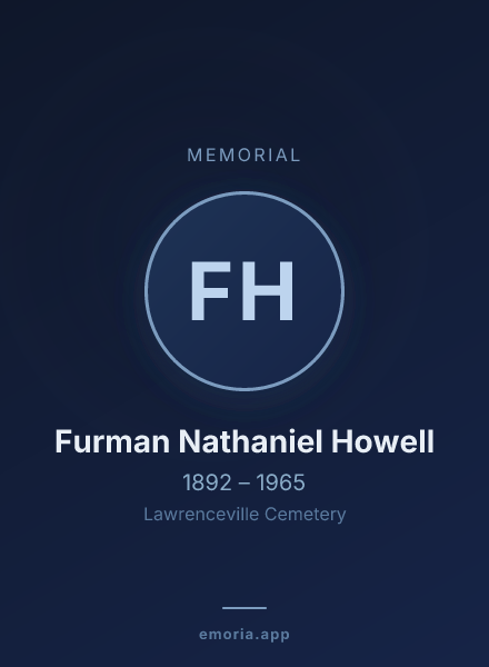 Memorial portrait of Furman Nathaniel Howell