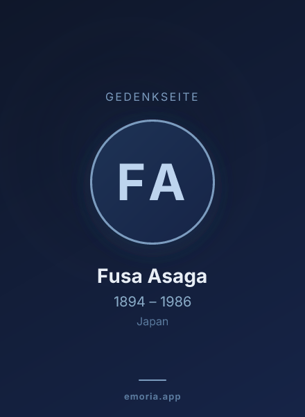 Gedenkportrait von Fusa Asaga