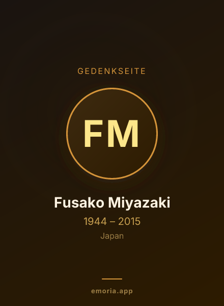 Gedenkportrait von Fusako Miyazaki