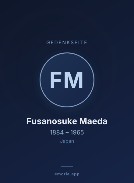 Gedenkportrait von Fusanosuke Maeda