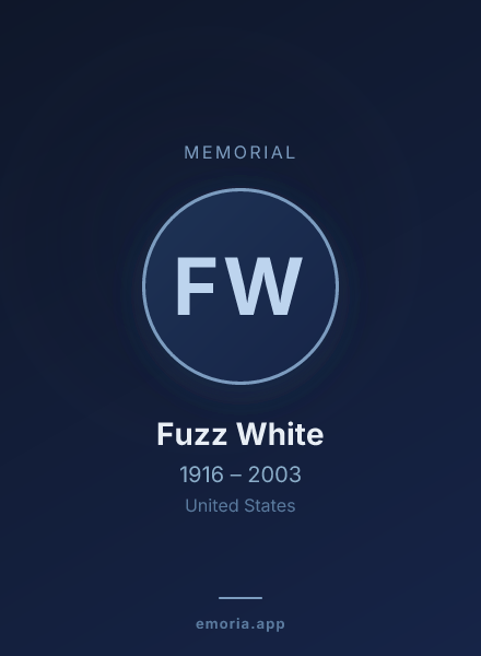 Memorial portrait of Fuzz White