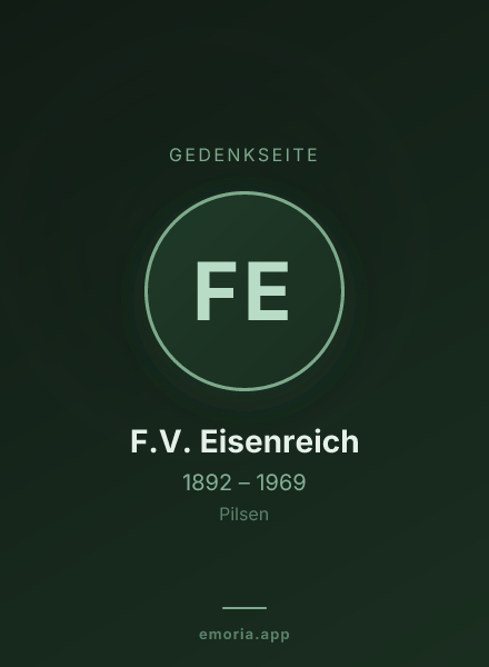 Gedenkportrait von F.V. Eisenreich
