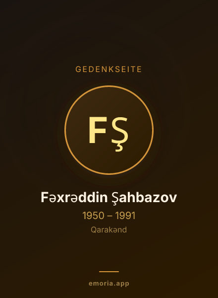 Gedenkportrait von Fəxrəddin Şahbazov
