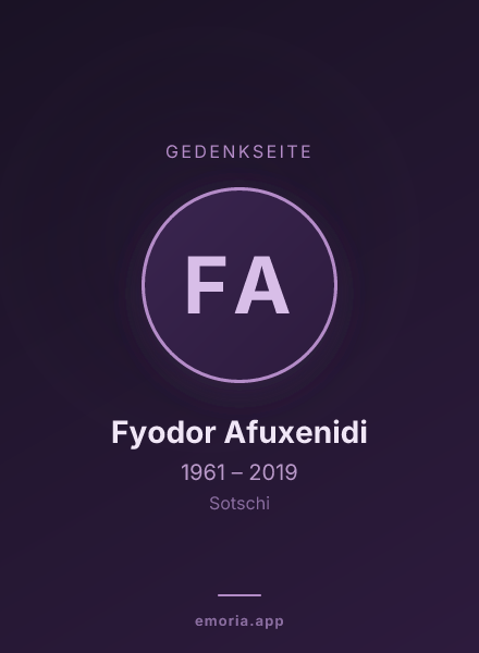 Gedenkportrait von Fyodor Afuxenidi