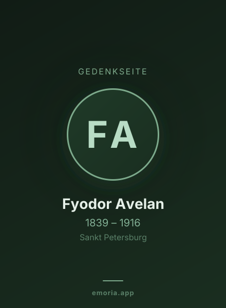 Gedenkportrait von Fyodor Avelan