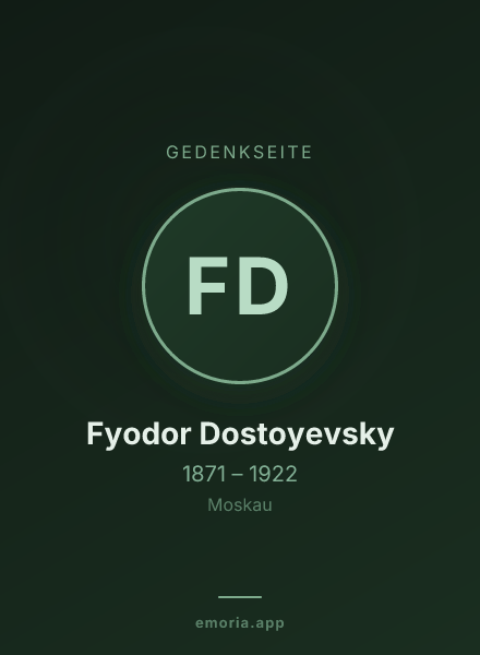 Gedenkportrait von Fyodor Dostoyevsky