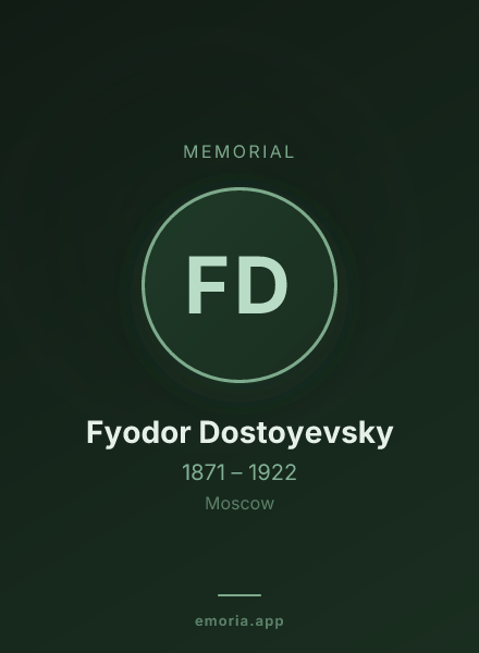 Memorial portrait of Fyodor Dostoyevsky