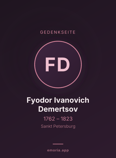 Gedenkportrait von Fyodor Ivanovich Demertsov