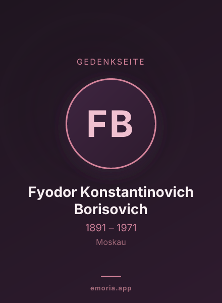 Gedenkportrait von Fyodor Konstantinovich Borisovich