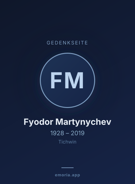 Gedenkportrait von Fyodor Martynychev