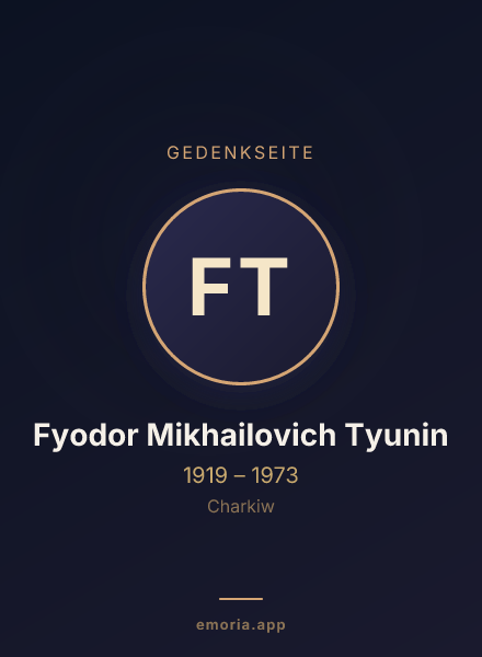 Gedenkportrait von Fyodor Mikhailovich Tyunin