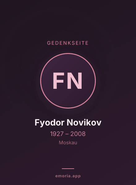 Gedenkportrait von Fyodor Novikov