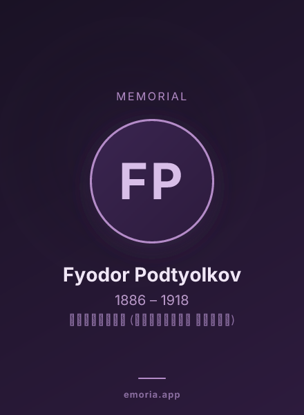 Memorial portrait of Fyodor Podtyolkov