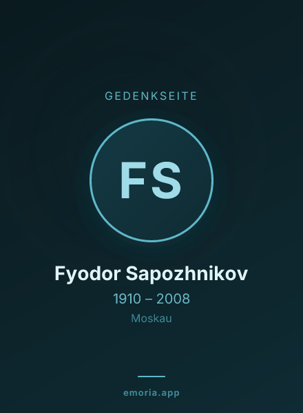 Gedenkportrait von Fyodor Sapozhnikov
