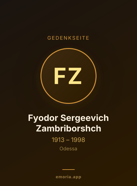 Gedenkportrait von Fyodor Sergeevich Zambriborshch