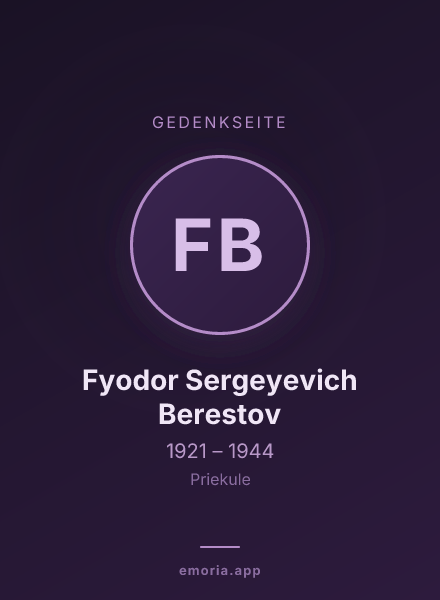Gedenkportrait von Fyodor Sergeyevich Berestov