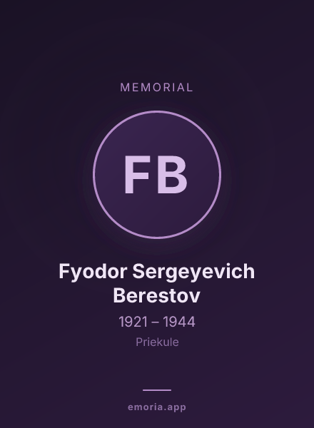 Memorial portrait of Fyodor Sergeyevich Berestov