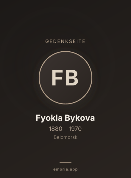 Gedenkportrait von Fyokla Bykova