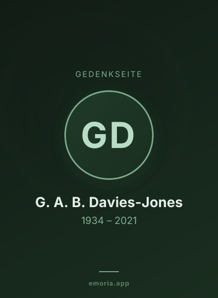 Gedenkportrait von G. A. B. Davies-Jones